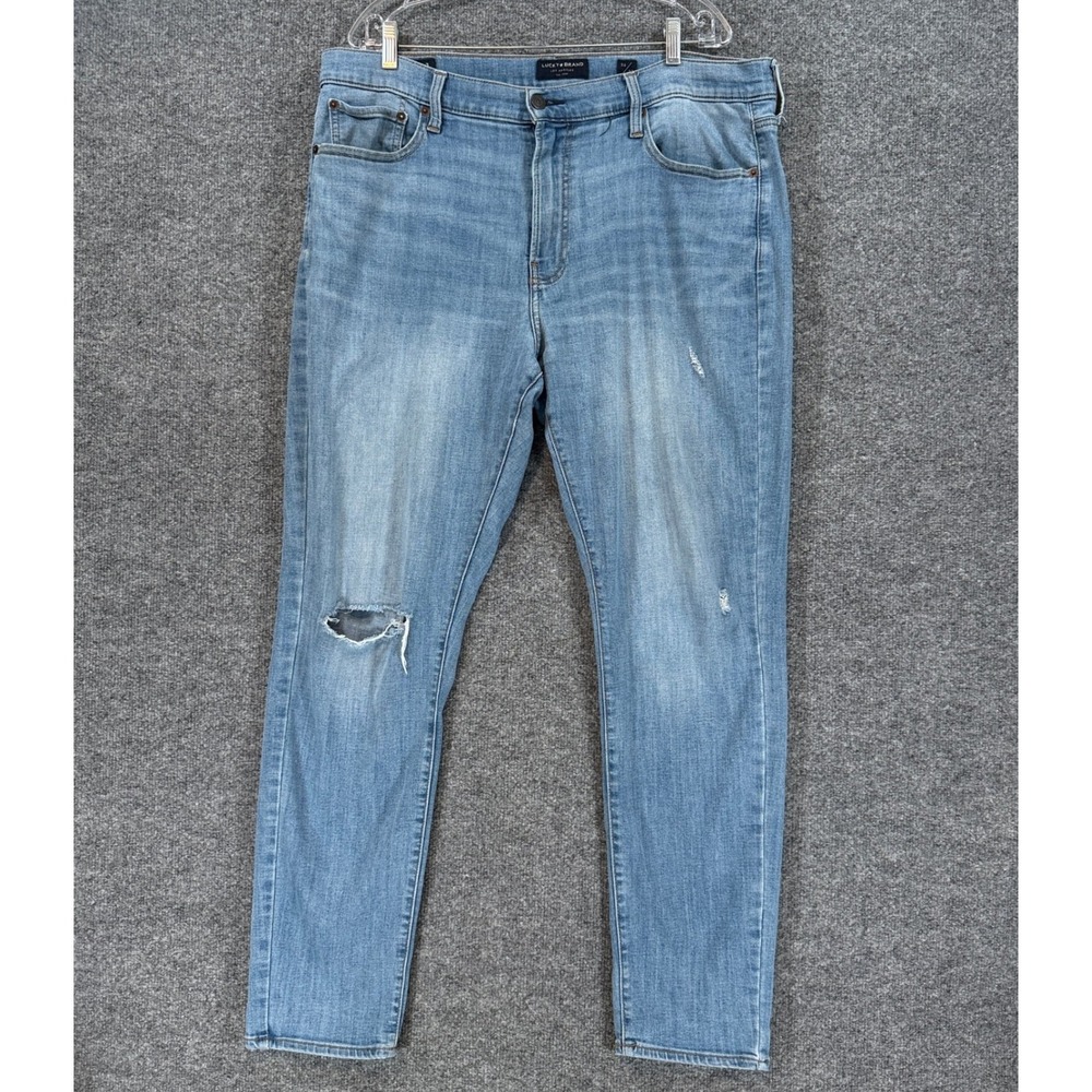 Lucky Brand Jeans Men 36x29 Blue Distressed 411 Athletic Taper Denim Casual